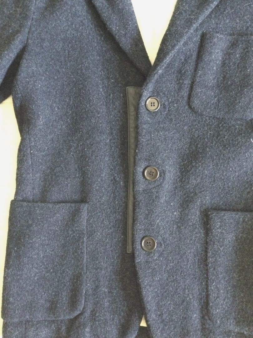 【レア美品】M-sixteen inc ウールジャケット　本革パッチ　Lサイズ