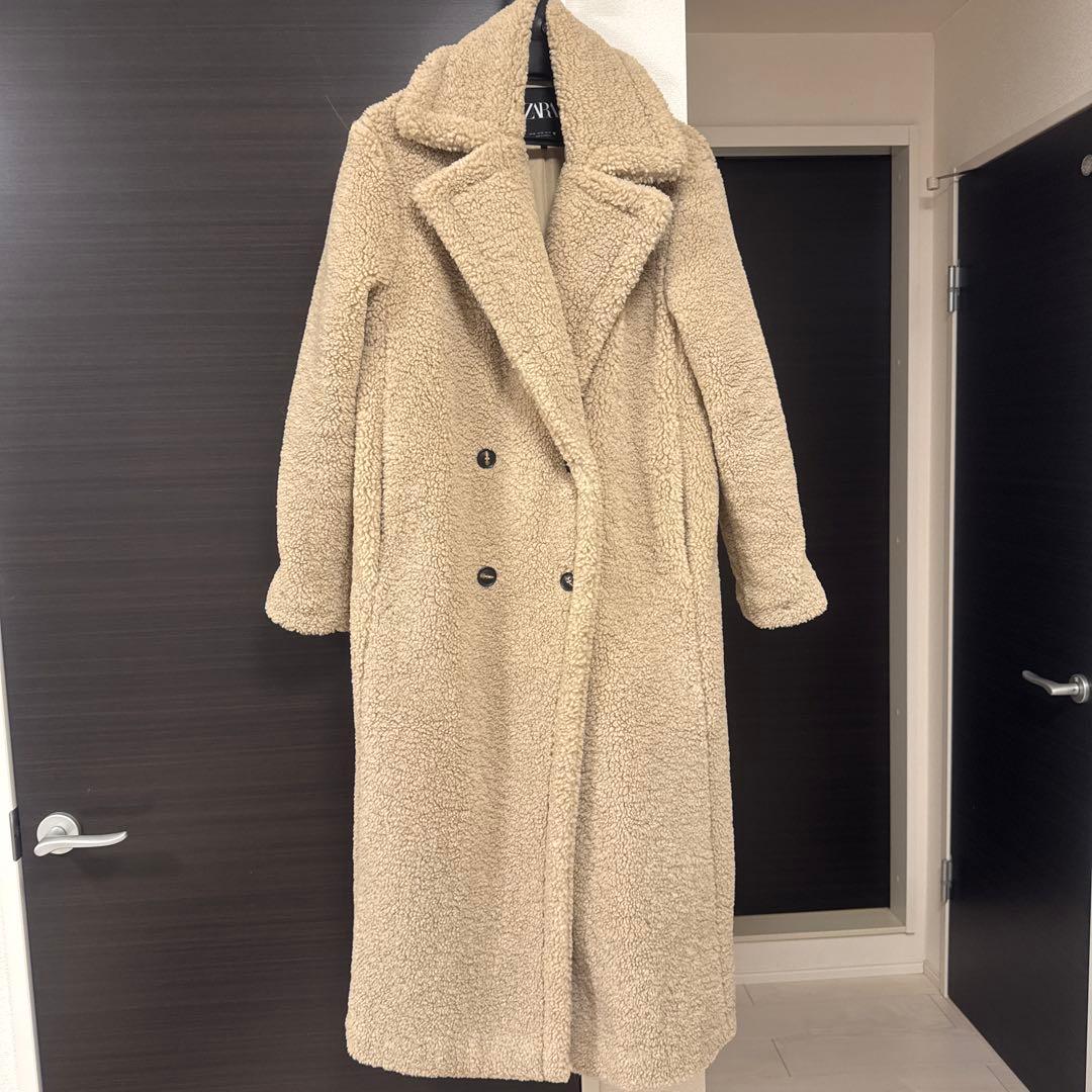 ZARA エクストラロングフェイクボアコート