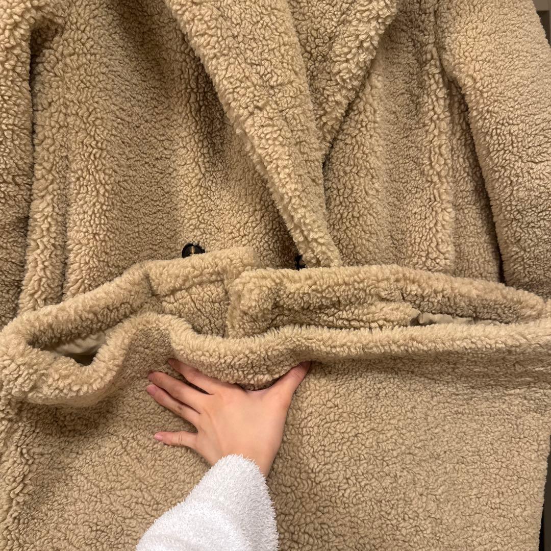ZARA エクストラロングフェイクボアコート