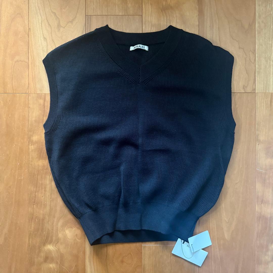 AURALEE FLAT YARN RIB KNIT VEST 完売品