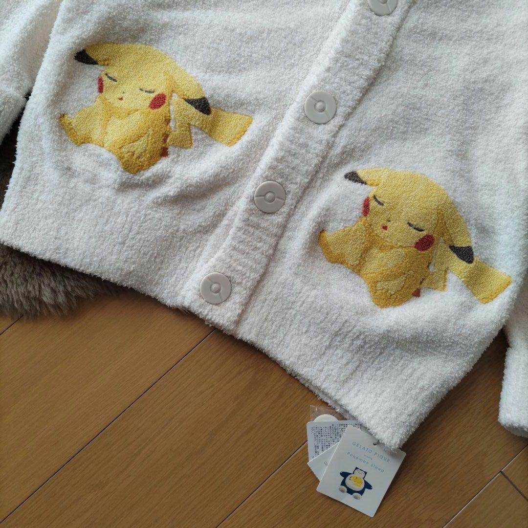 未使用☆ポケモン☆ピカチュウ☆ベビモコジャガードショールカーディガン☆ジェラピケ