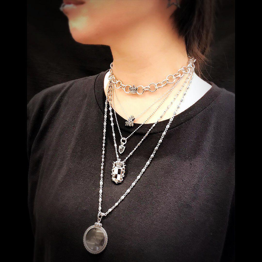定価5.9万★ジャスティンデイビス エンブレムネックレス（ブラック・50cm）