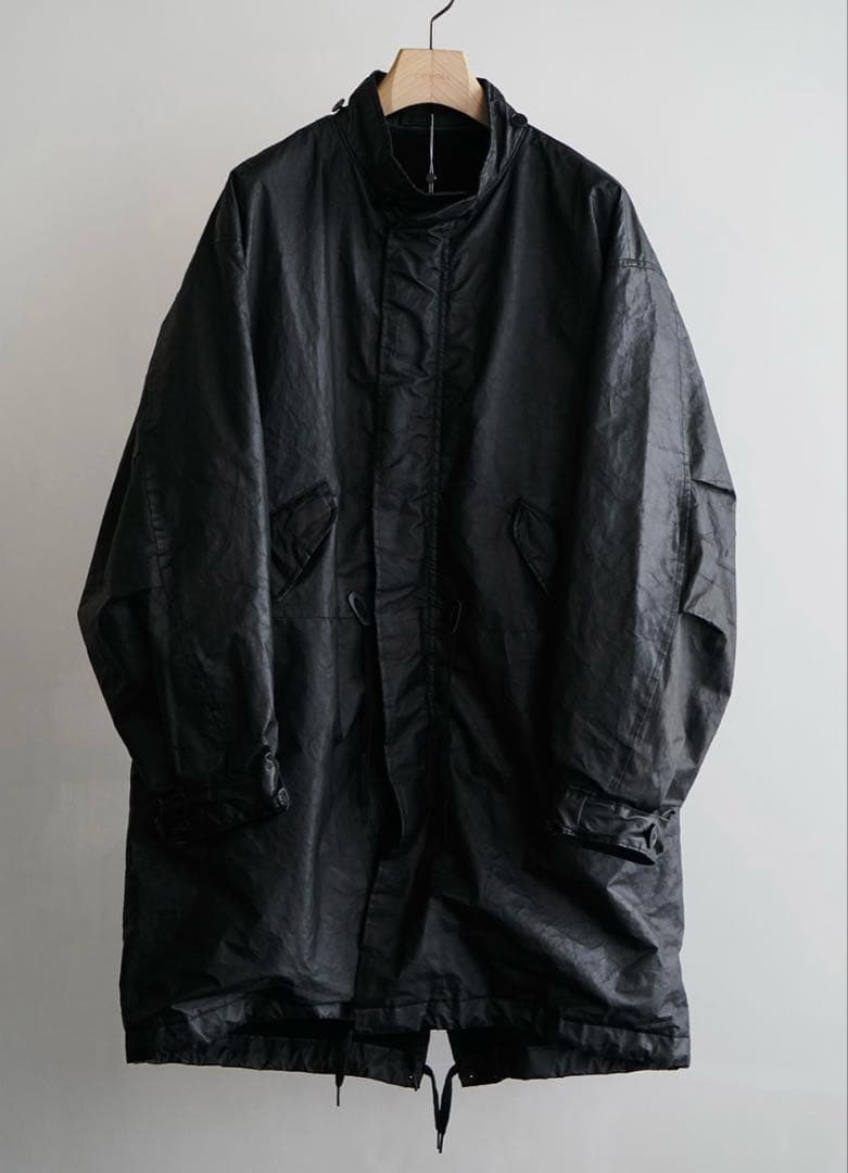 美品 サイズ1 25AW COMOLI ペーパーレザーフーデッドコート