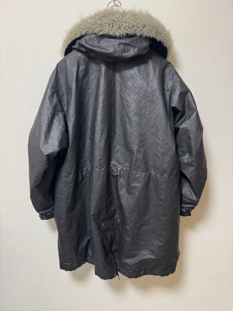 美品 サイズ1 25AW COMOLI ペーパーレザーフーデッドコート