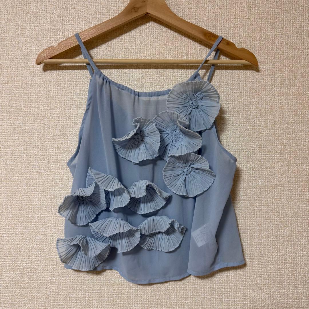 トップス sahara Drawstring Flower Motif Camisole