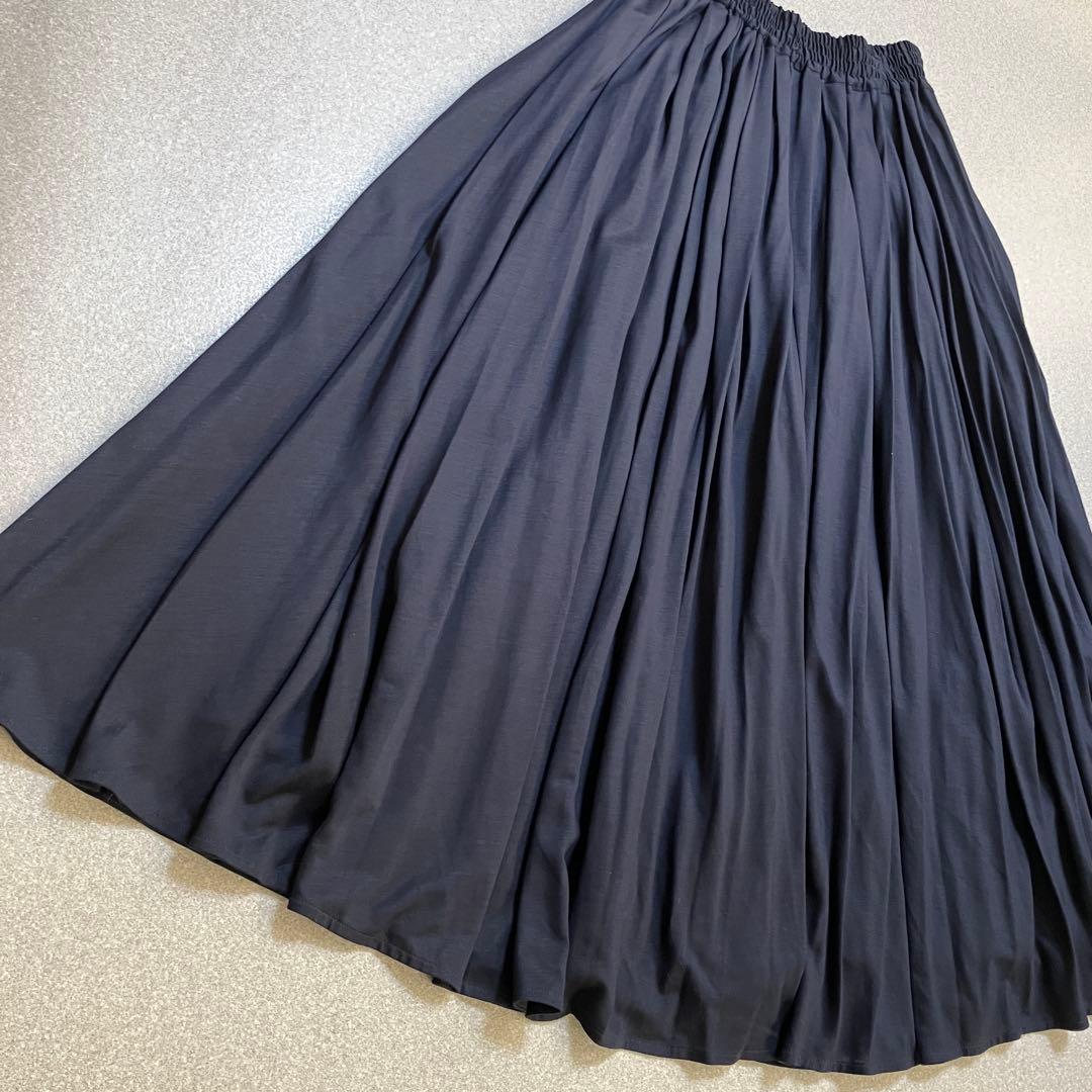 【新品✨22年モデル】ebure ボリュームギャザースカート マキシ丈 エブール