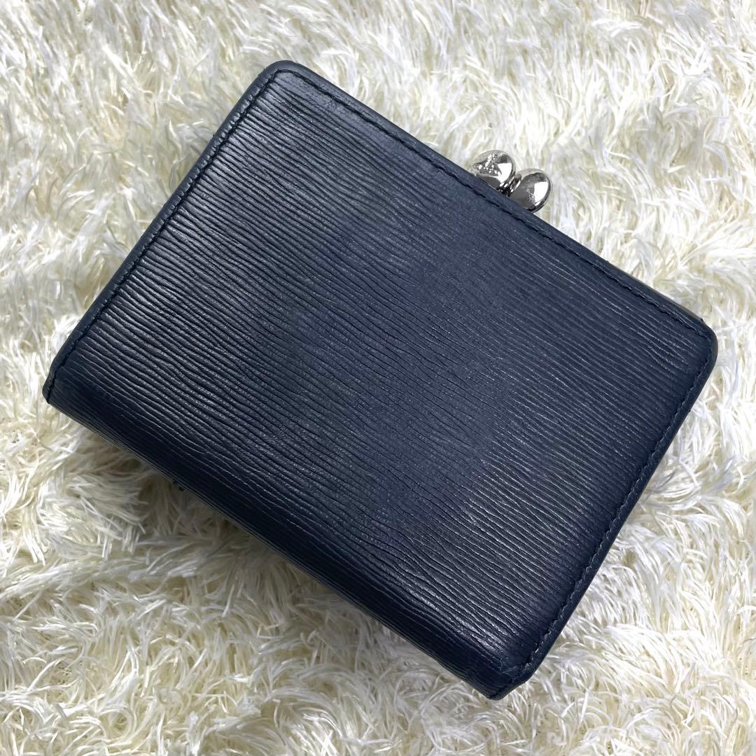 付属品完備 ヴィヴィアンウエストウッド 三つ折り財布 がま口 アドバン カーキ
