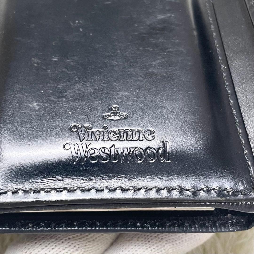 付属品完備 ヴィヴィアンウエストウッド 三つ折り財布 がま口 アドバン カーキ