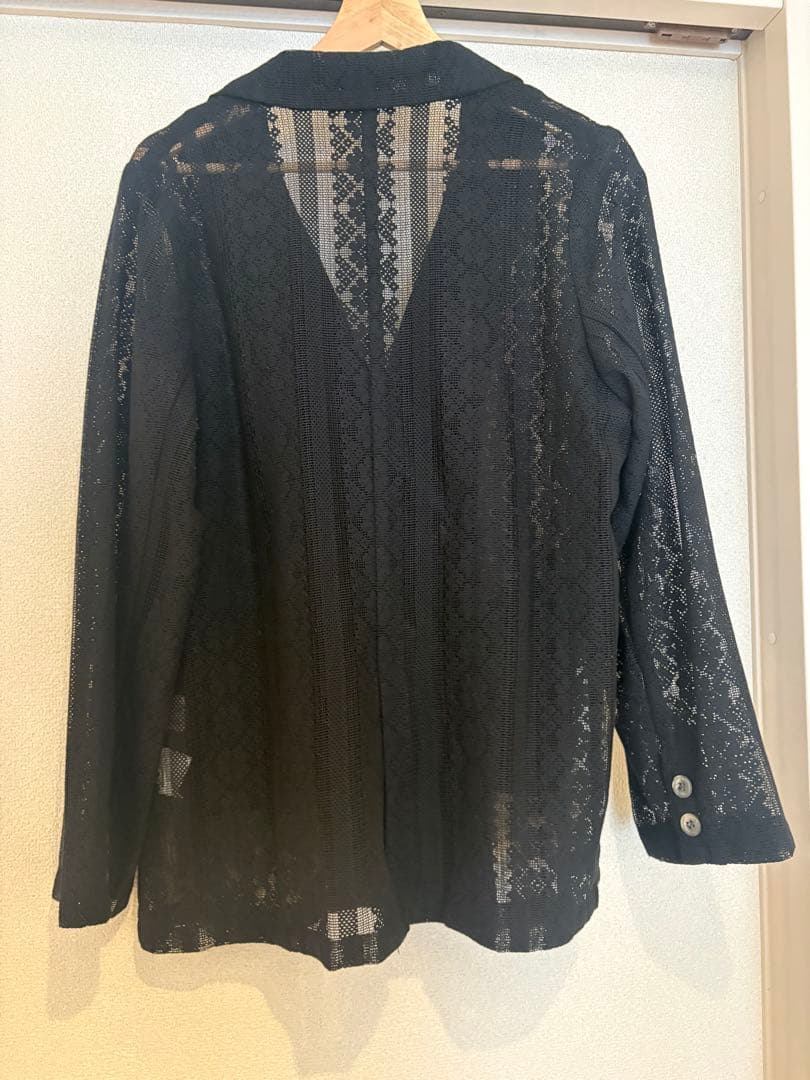 PUAL CE CIN ヴィンテージライクレースジャケット 黒