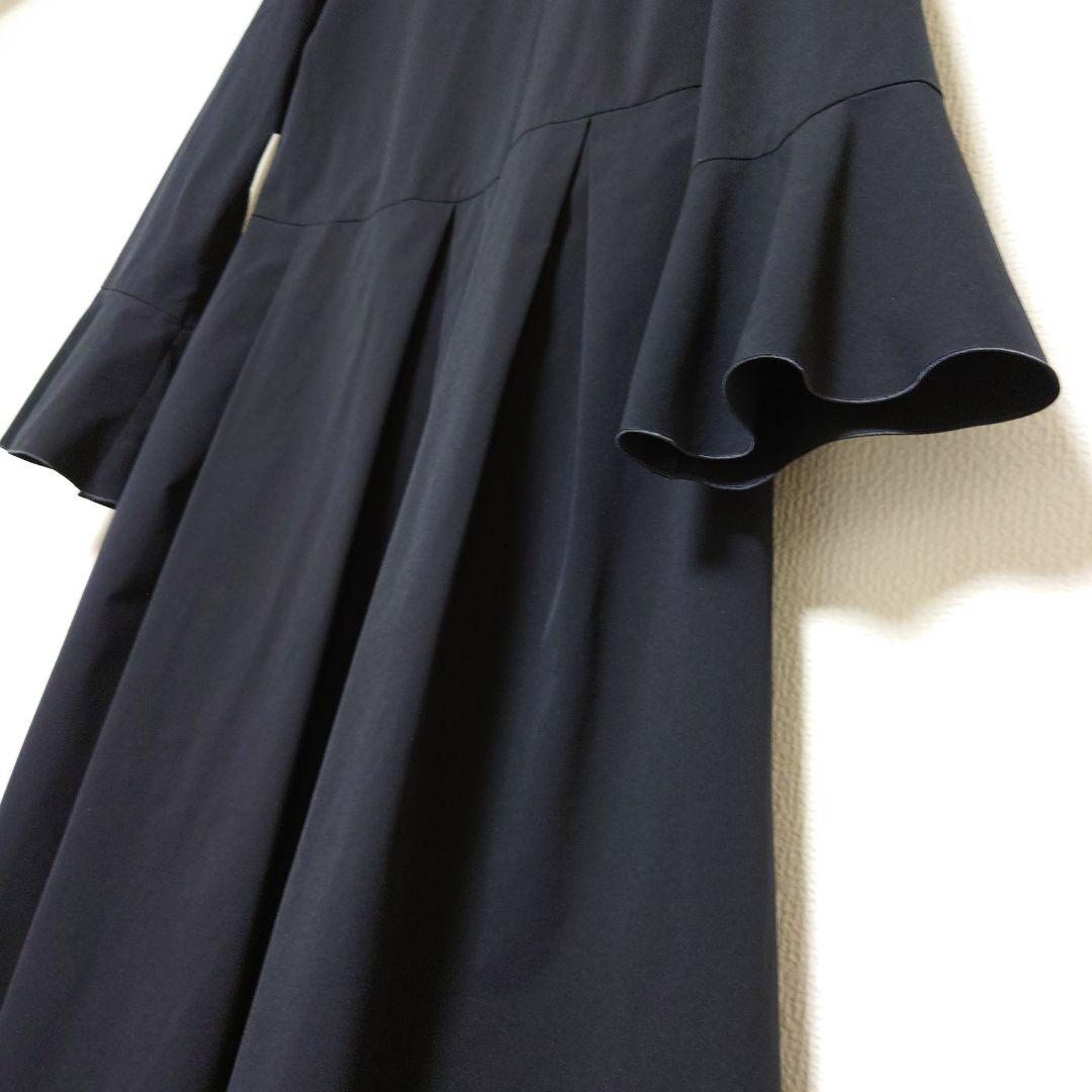 Ballsey ボールジィ ストレッチタフタ ボックスタックワンピース ネイビー