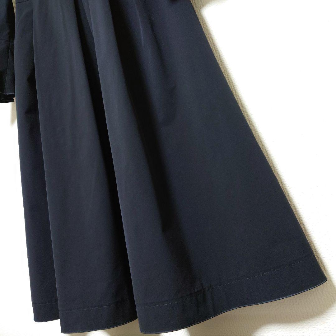 Ballsey ボールジィ ストレッチタフタ ボックスタックワンピース ネイビー
