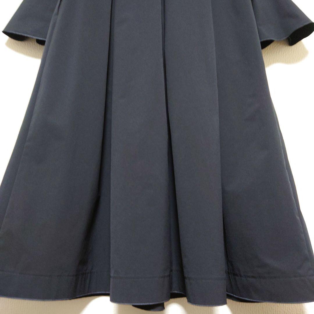 Ballsey ボールジィ ストレッチタフタ ボックスタックワンピース ネイビー