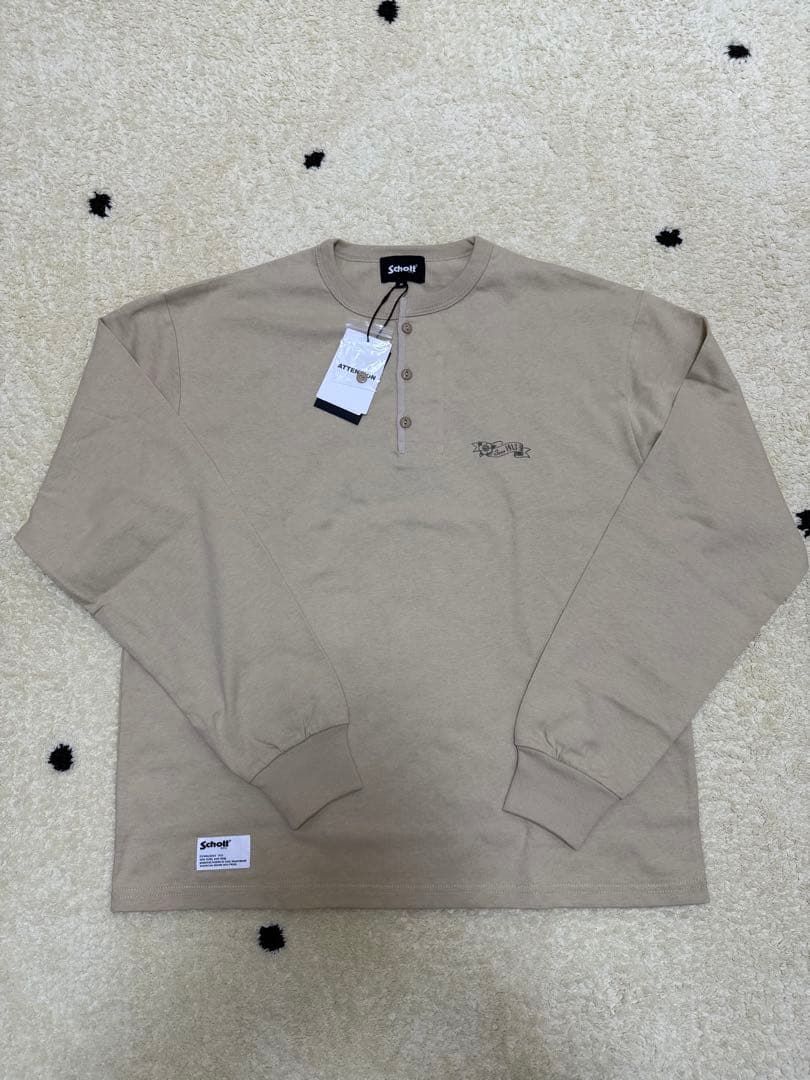 【限定完売品】 Schott シェイクハンド ヘンリーロンT ベージュ Mサイズ