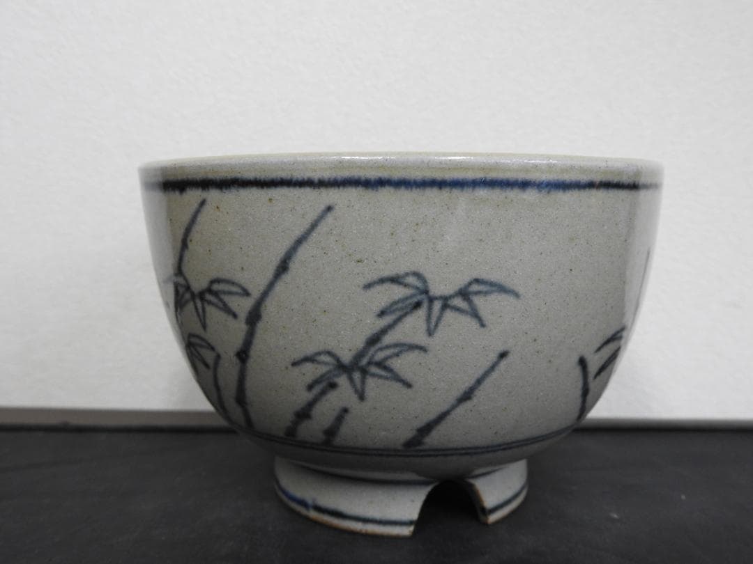 膳所焼　安南写茶碗　陽炎園造　共箱　MA743