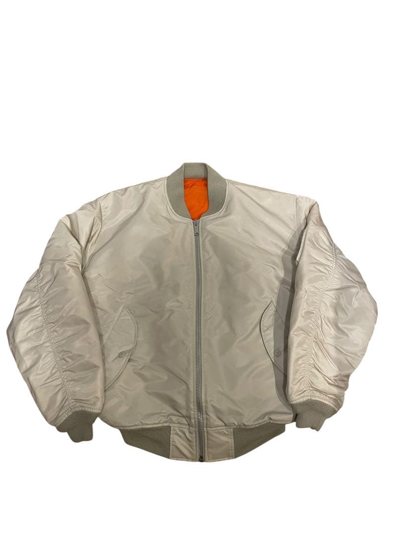 S*ね様 【希少】OLD UNIQLO MA-1 ホワイト XL 短丈 ワイドシ