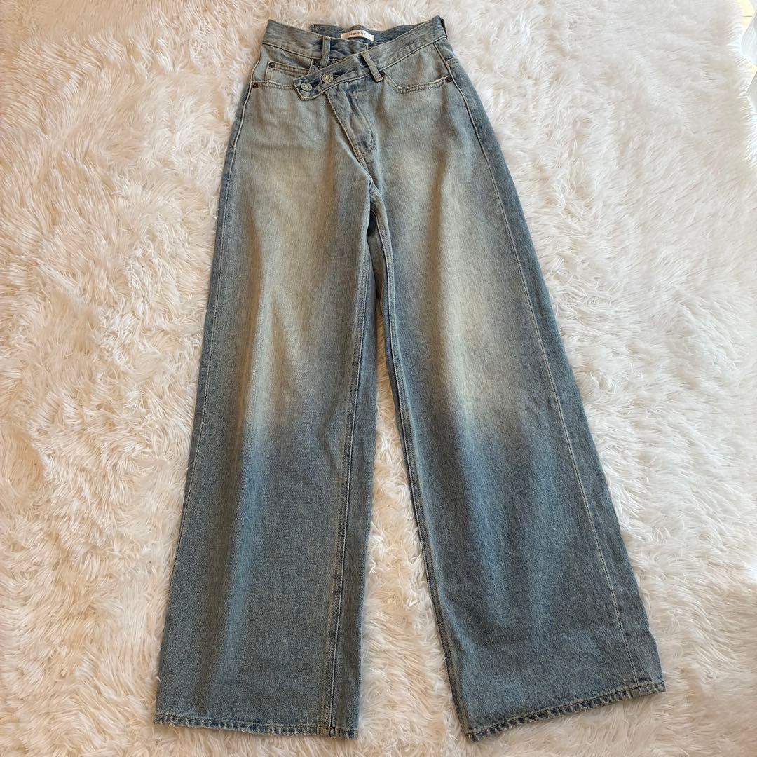 人気完売デニム✨️CROSS WAIST WIDE STRAIGHT 0 マウジー