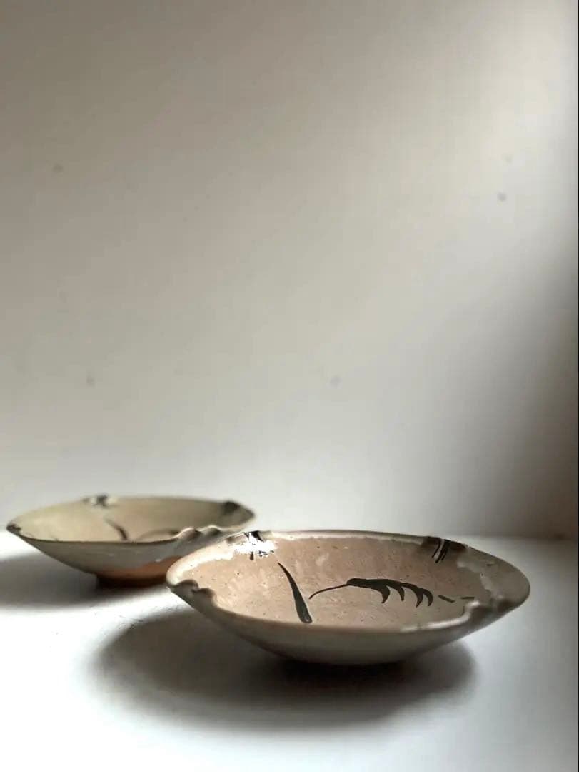 375 田中佐次郎 山瀬窯 絵唐津菓子器 ① 唐津焼 茶道 茶道具 未使用 希少