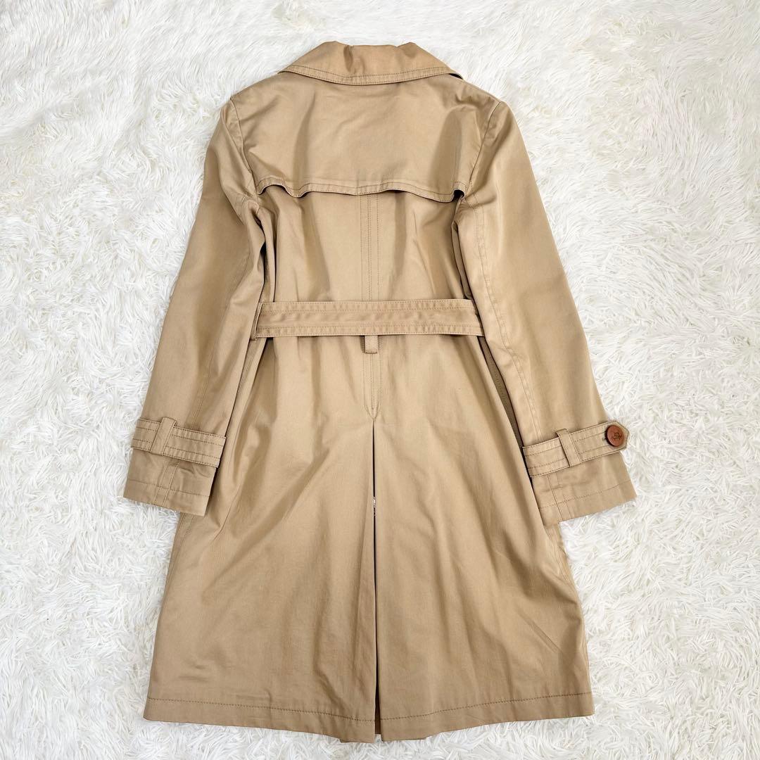 セリーヌ CELINE トレンチコート ロゴボタン 36 ベージュ ベルト付き