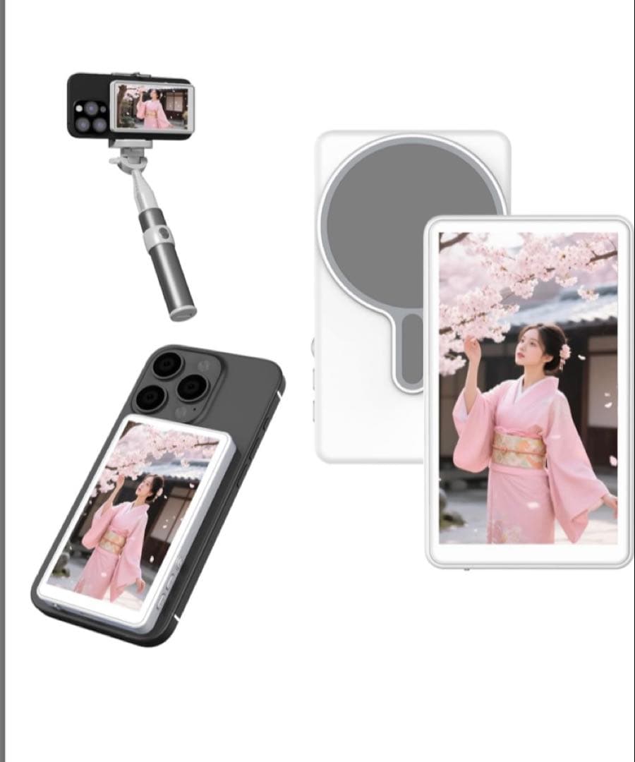 自撮りモニター 外付けスピーカー スマホ自撮り 軽量 スマホ自撮りモニター