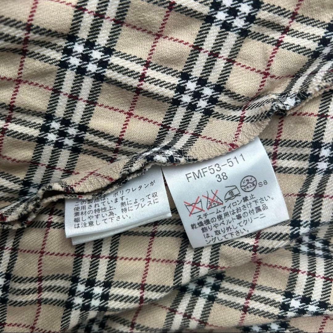 希少✨バーバリーブルーレーベル ノバチェック 刺繍ワンピース 38 ベージュ