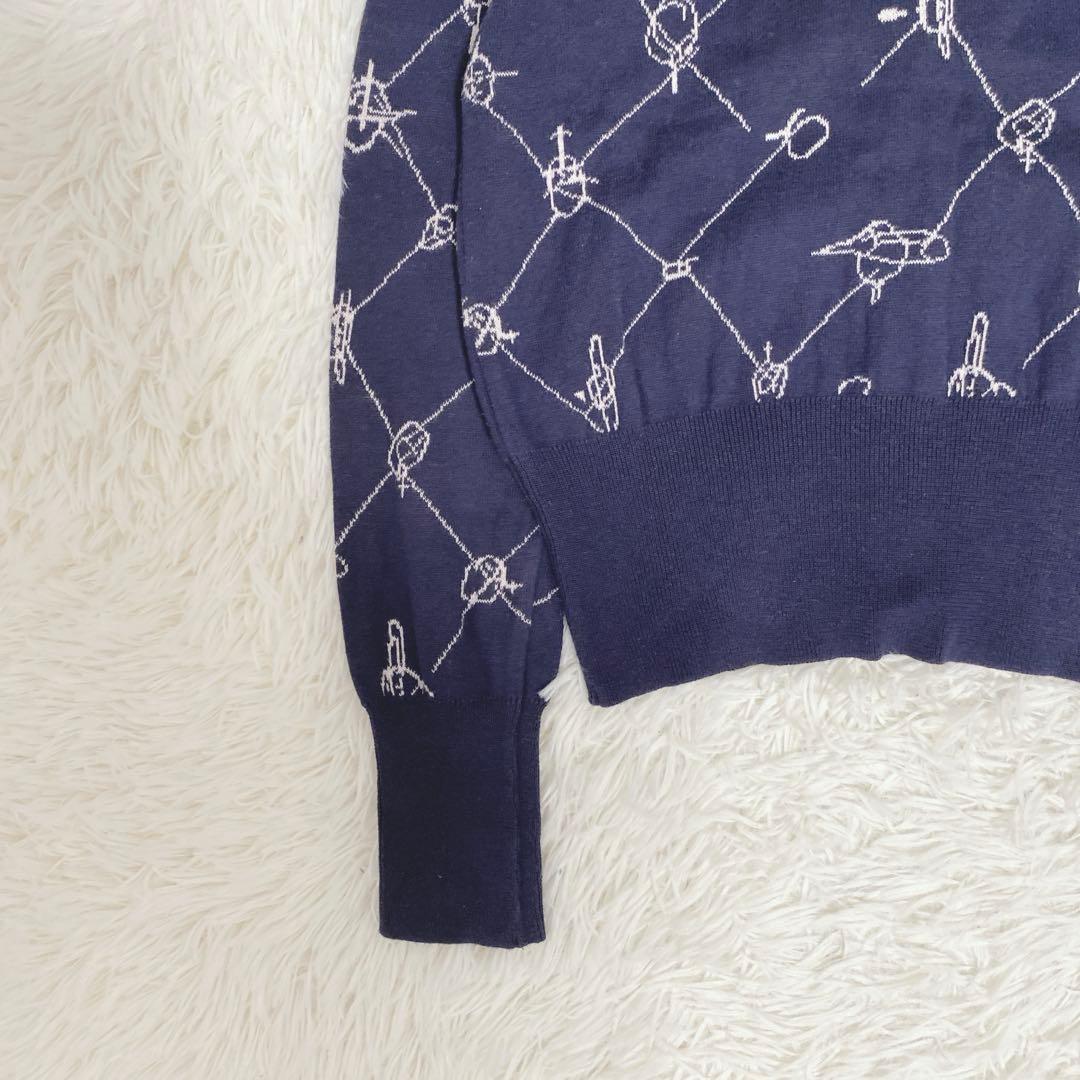 希少 ヴィヴィアンウエストウッド オーブ総柄カーディガン オーブボタン 刺繍入り