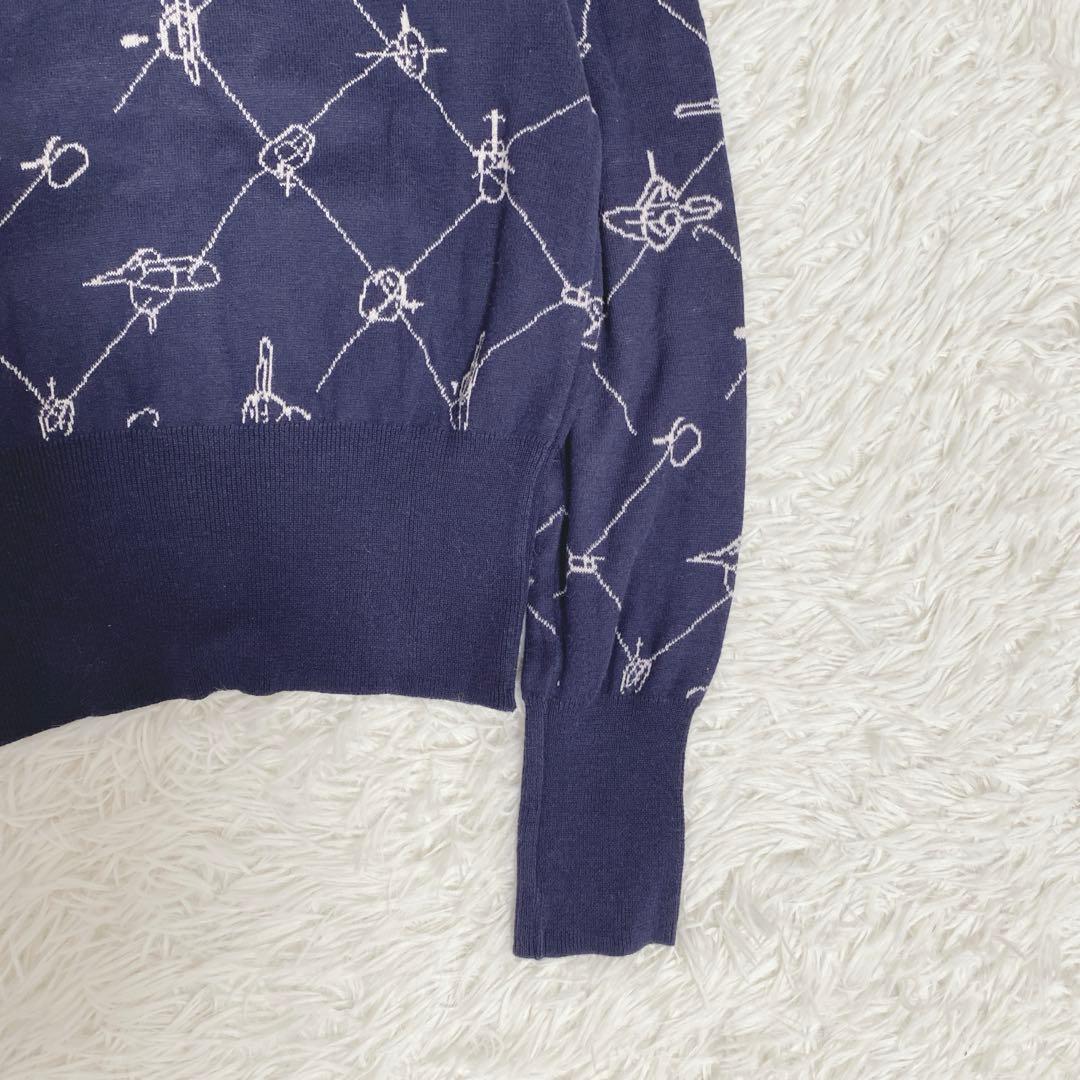 希少 ヴィヴィアンウエストウッド オーブ総柄カーディガン オーブボタン 刺繍入り