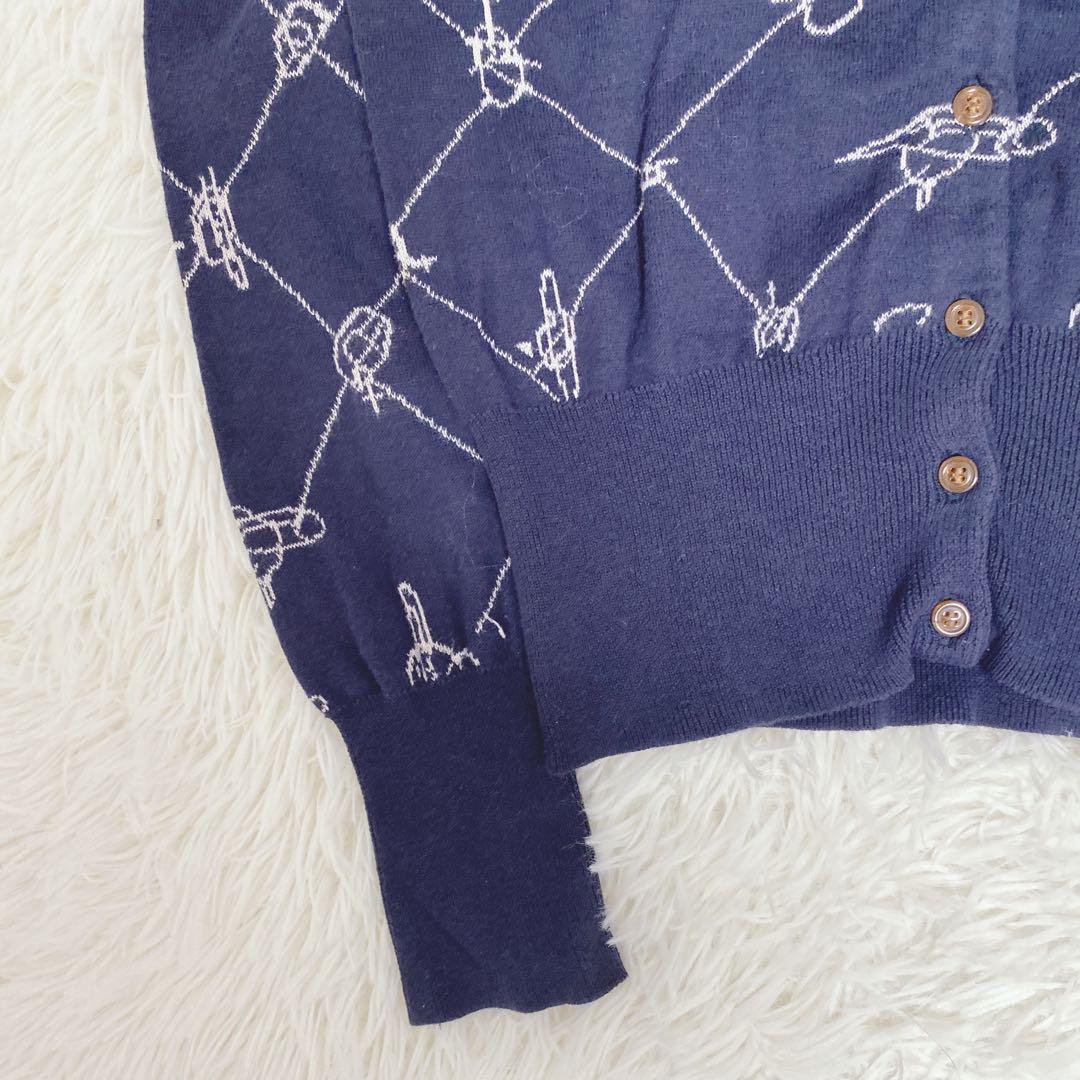 希少 ヴィヴィアンウエストウッド オーブ総柄カーディガン オーブボタン 刺繍入り