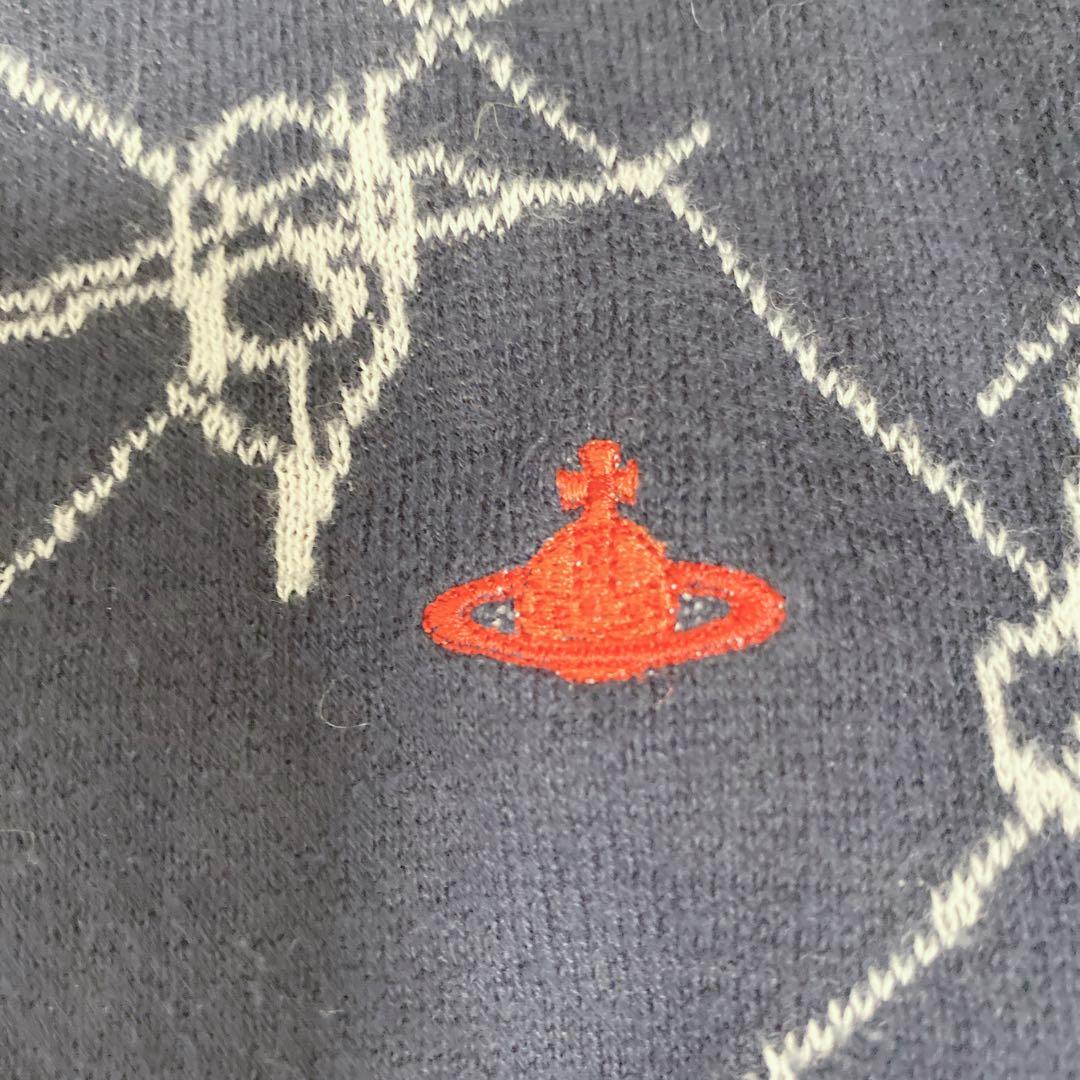 希少 ヴィヴィアンウエストウッド オーブ総柄カーディガン オーブボタン 刺繍入り