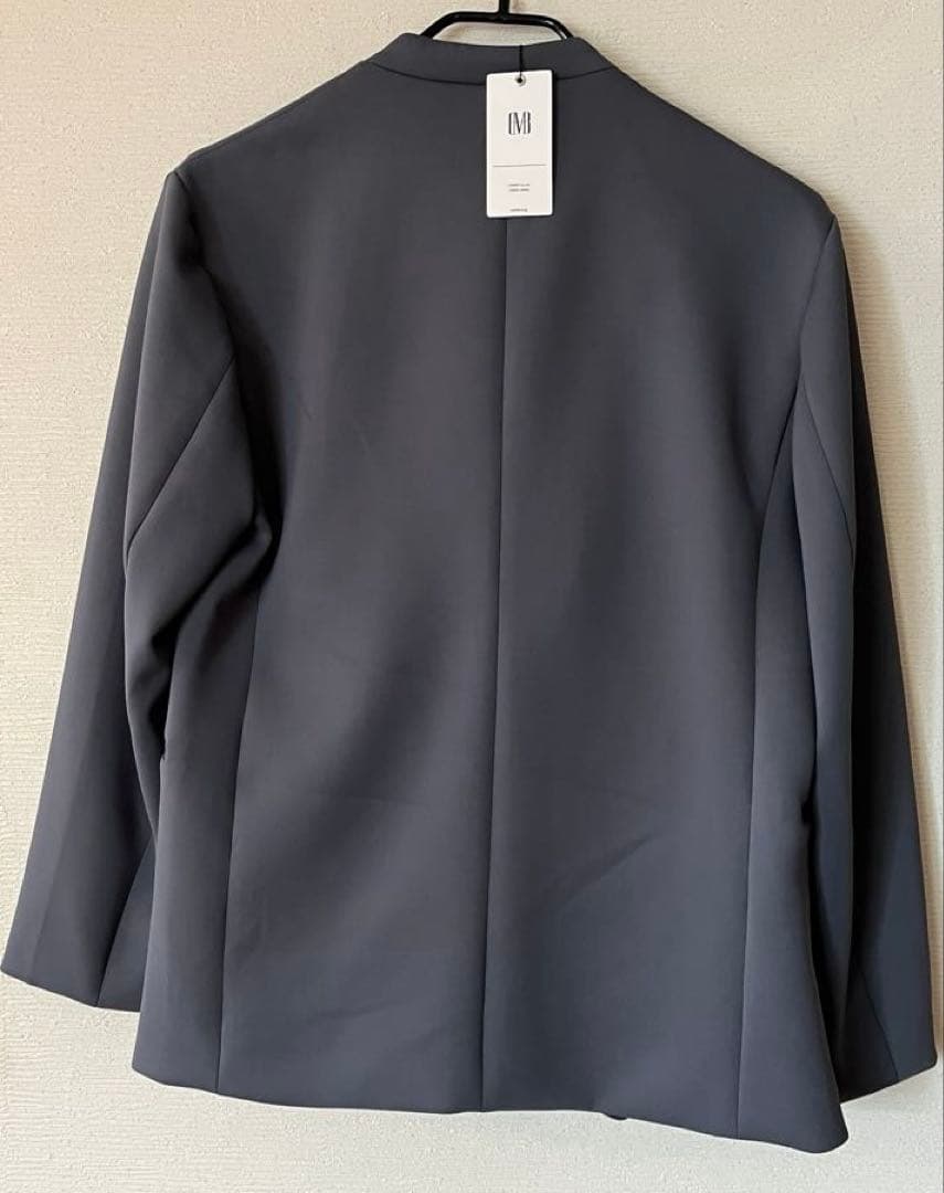 【CAMBIO)】リラックスポンチノーカラージャケット＆パンツ　セットアップ　M