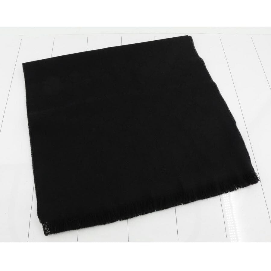 新品 グッチ ウールマフラー GGロゴ柄 フリンジ 色:BLACK-ブラック