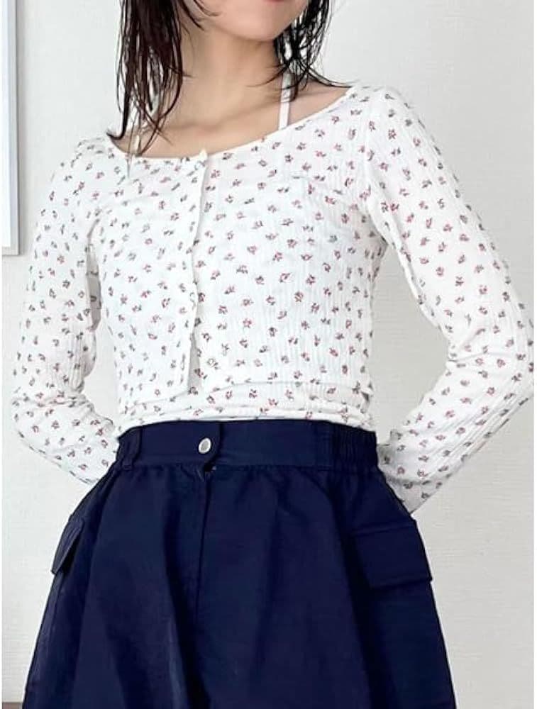 【美品】LILY BROWN カーデセット ホルターキャミトップス FLOWER