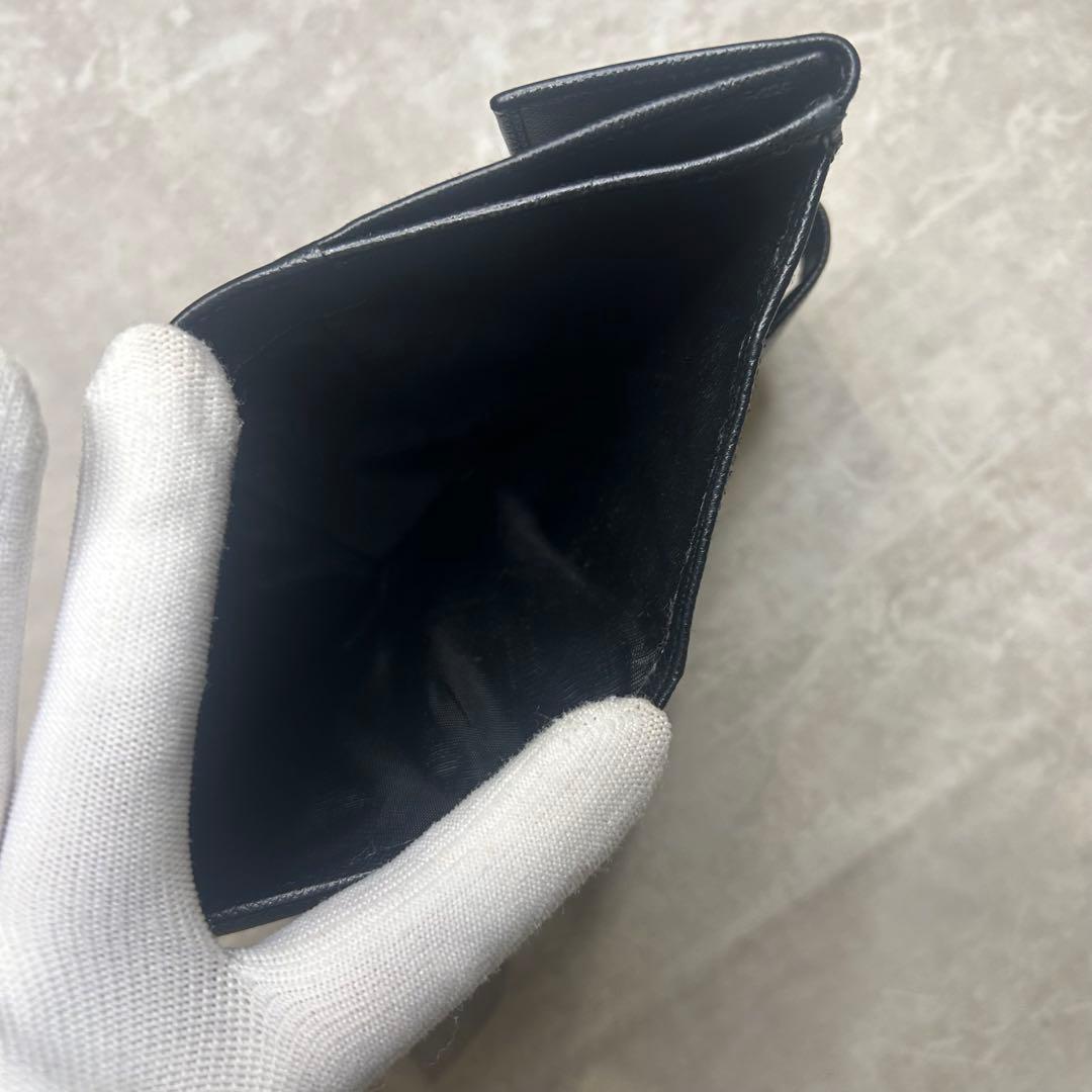 美品✨PRADA プラダ 折り財布 サフィアーノ トライアングル ロゴ 黒
