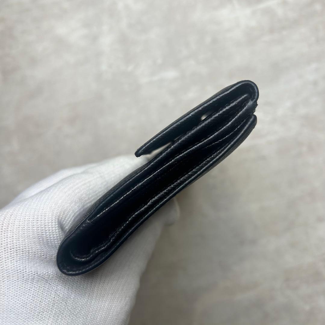 美品✨PRADA プラダ 折り財布 サフィアーノ トライアングル ロゴ 黒