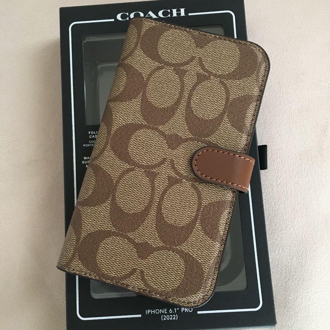 新品　COACH コーチ レザー iPhone 14Pro ケース　手帳