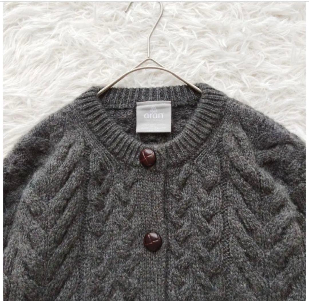 aran WOOLLEN MILLS クルーネックカーディガン アイルランド製