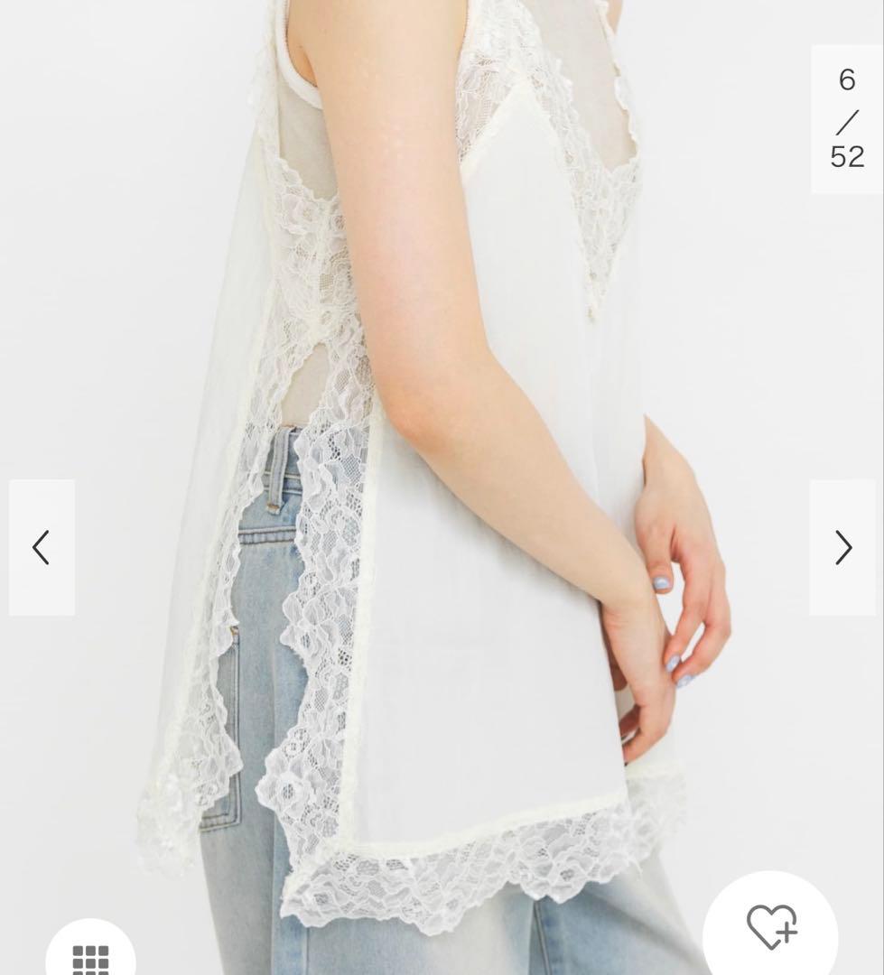 新品　ヴィンテージライクレースキャミソール　KBF アイボリー