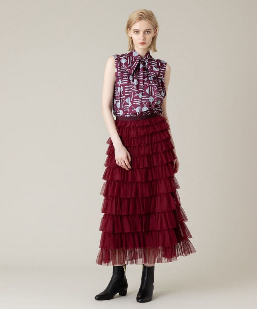 【LOULOU WILLOUGHBY】ティアードチュールスカート ￥41,800