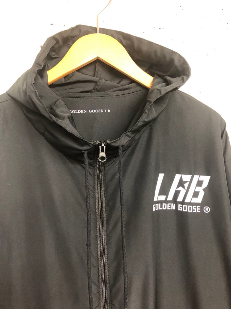 美品 GOLDEN  「LAB」 BLACK ナイロンコート