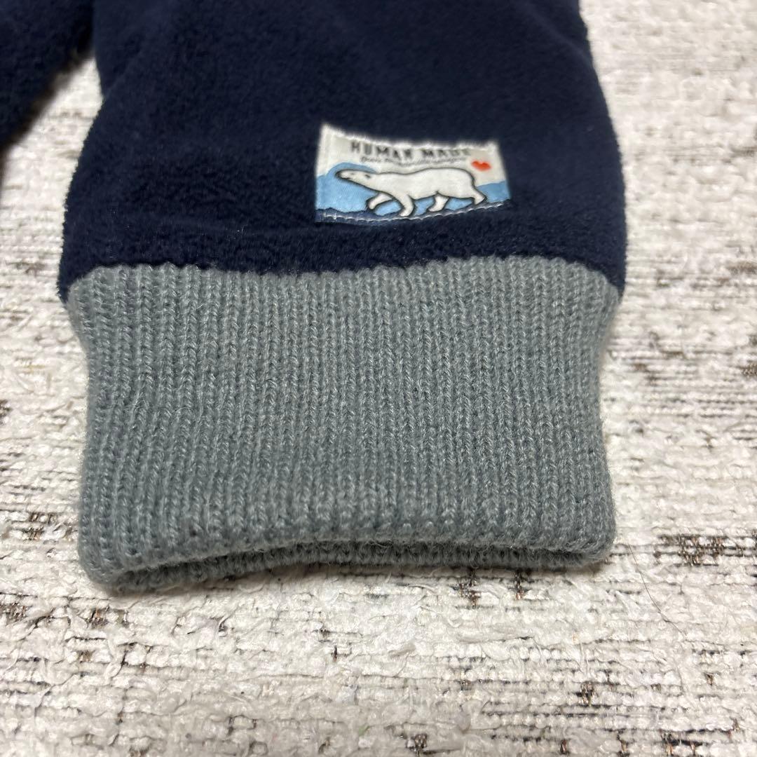 HUMAN MADE ネイビー手袋 フリース素材 L
