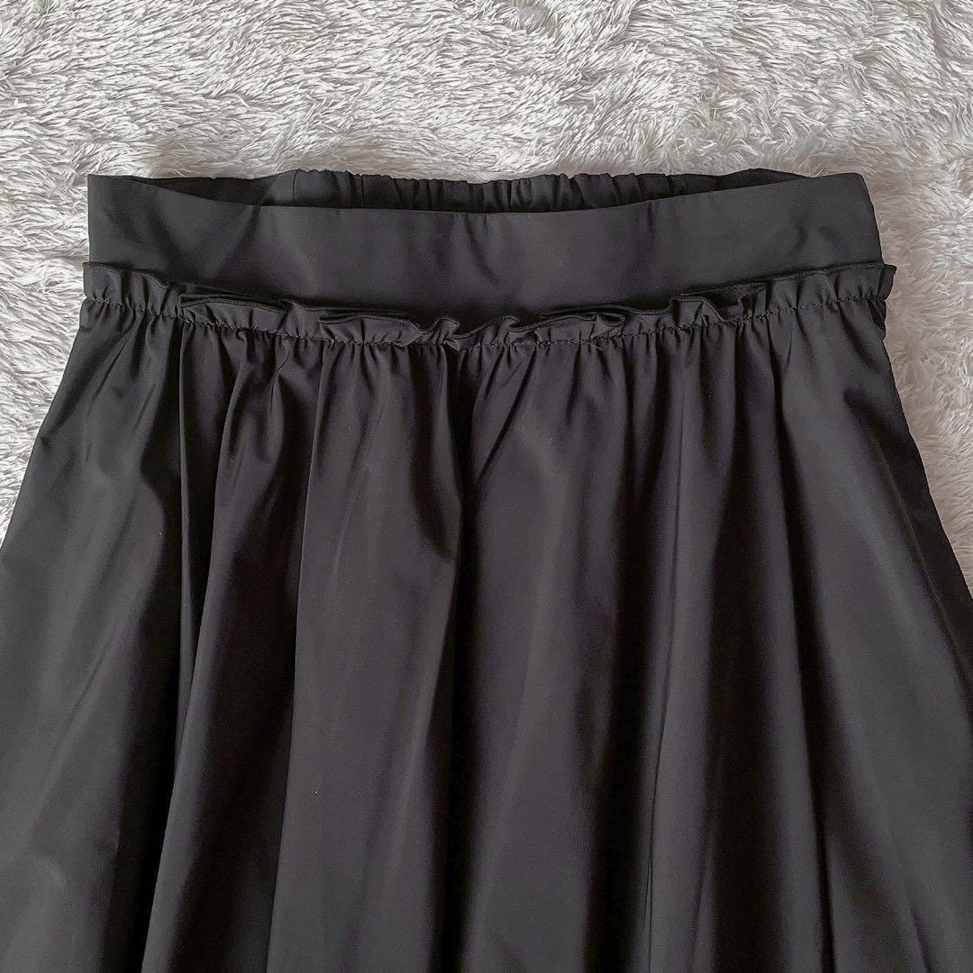 【美品】エムズグレイシー ロングフレアスカート ストレッチ素材 黒 23年モデル