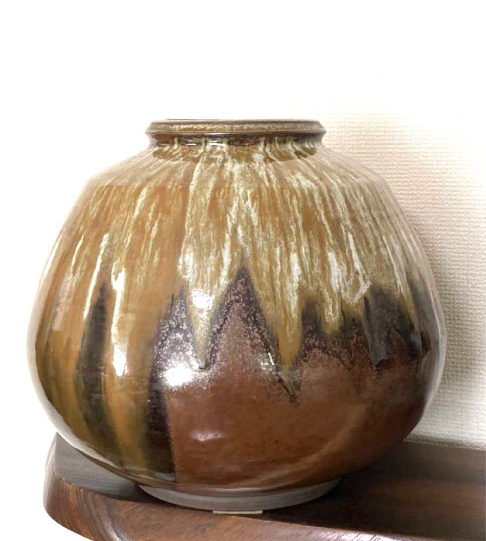 古美術 信楽焼 壺 花瓶  備前焼 唐物骨董品 高27cm X30cm