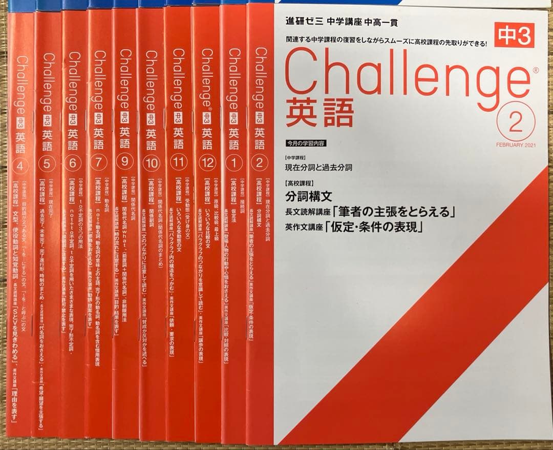 進研ゼミ中学講座 中高一貫コース まとめ売り 中2〜中3 定期テスト・入試対策