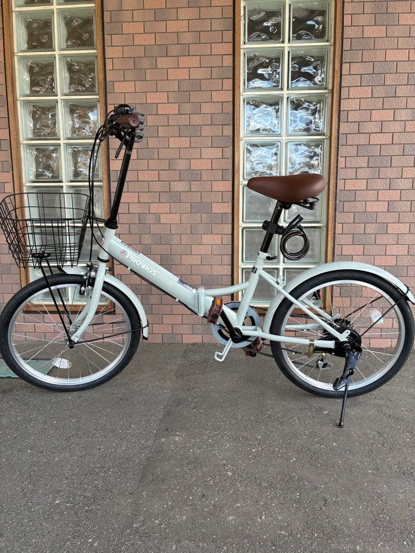 PROVOS 折りたたみ自転車 クレヨン　カゴ付き　美品　さお