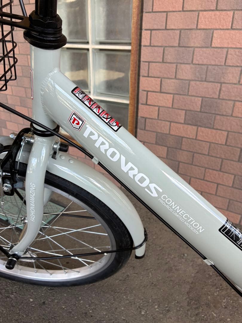 PROVOS 折りたたみ自転車 クレヨン　カゴ付き　美品　さお