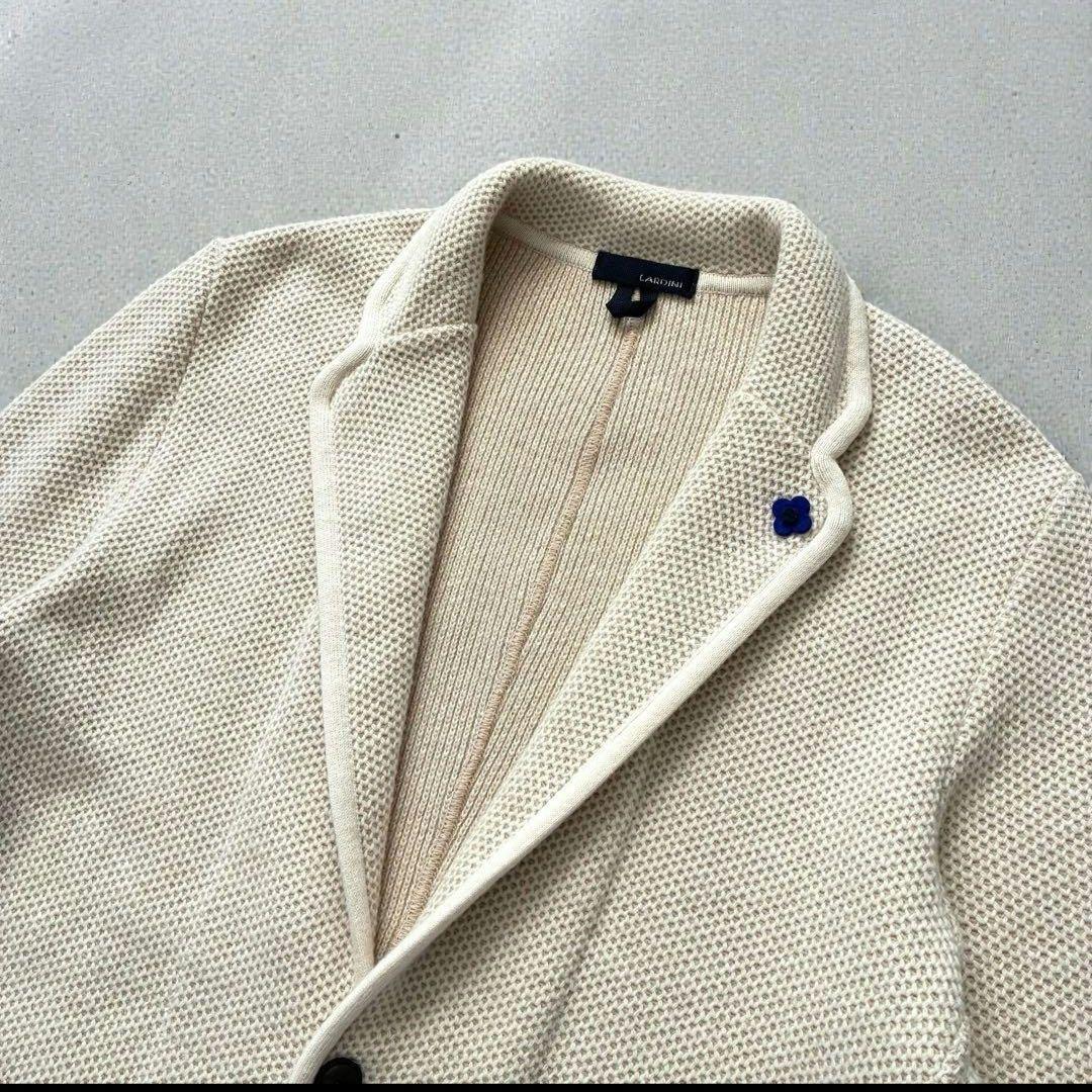 美品 LARDINI ニットテーラードジャケット 最高級アルパカウール XL