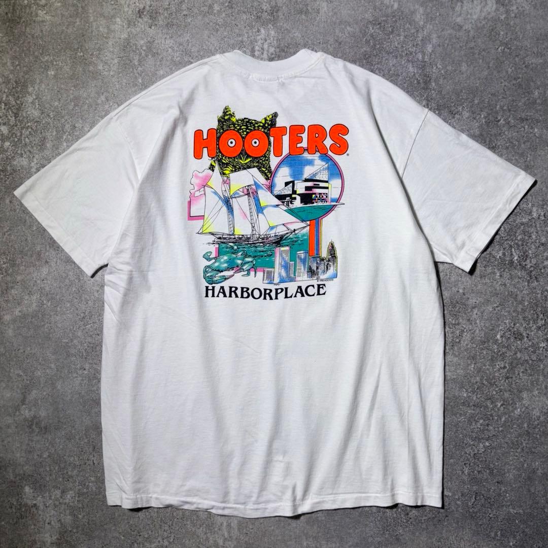 90's \"HOOTERS\" S/S Good Print Tee USA製