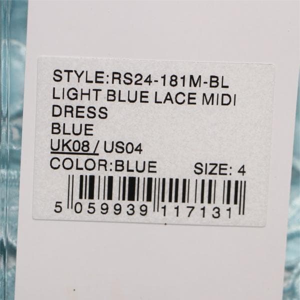 ス*゜様 セルフポートレイト レース ワンピース 水色 UK8 未使用 Lace