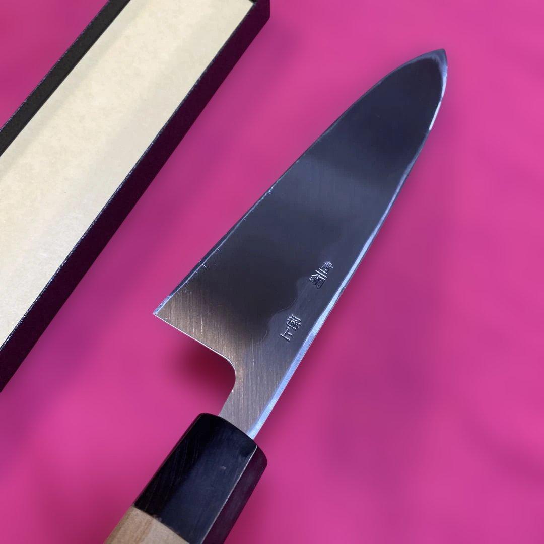 青二鋼　身卸出刃包丁(厚口) 225㎜ 7.5寸