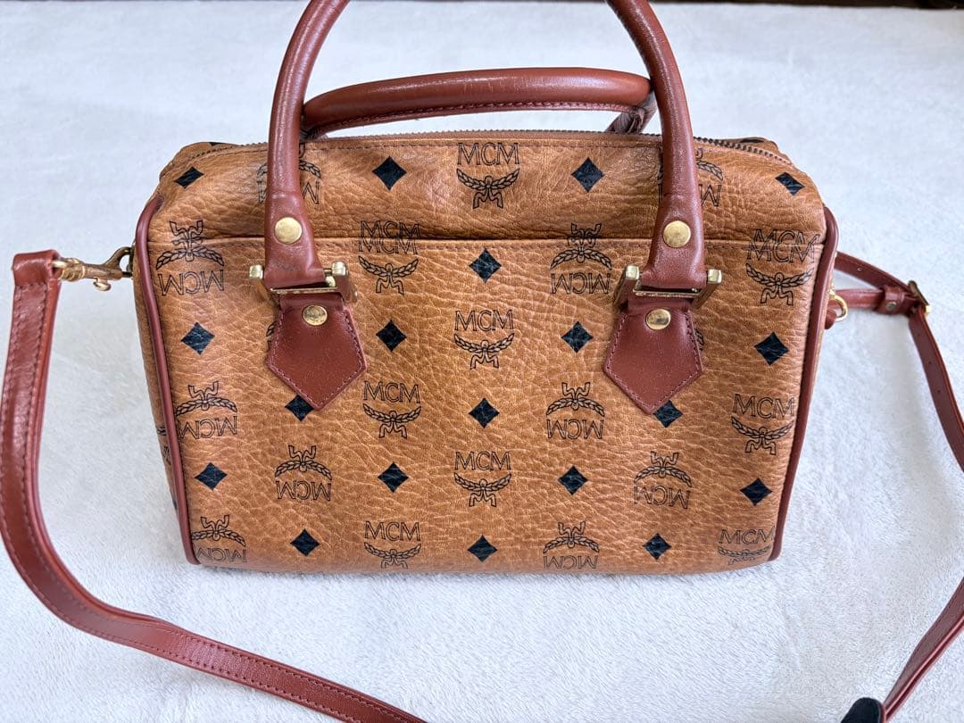 エムシーエム MCM ミニボストン レディース レザー ブラウン