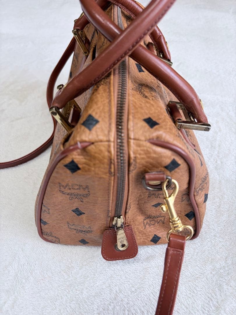 エムシーエム MCM ミニボストン レディース レザー ブラウン